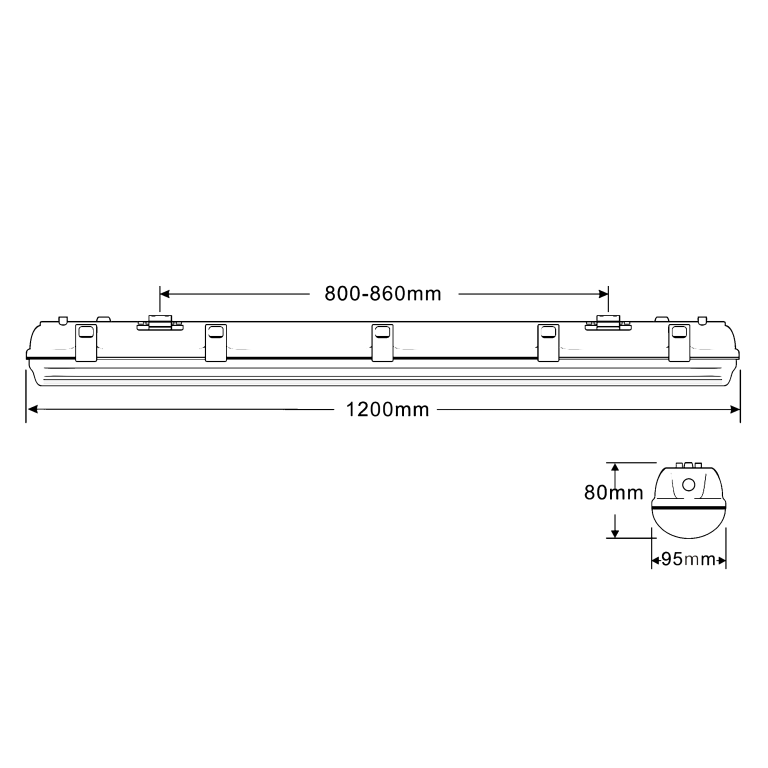 Weatherproof led batten light 4ft